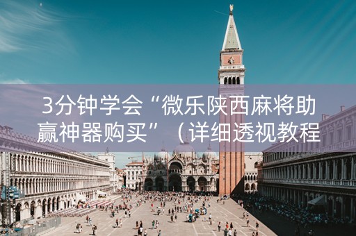 3分钟学会“微乐陕西麻将助赢神器购买”（详细透视教程）-哔哩哔哩