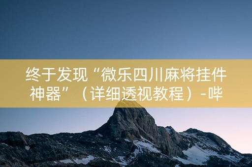 终于发现“微乐四川麻将挂件神器”（详细透视教程）-哔哩哔哩
