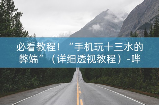 必看教程！“手机玩十三水的弊端”（详细透视教程）-哔哩哔哩