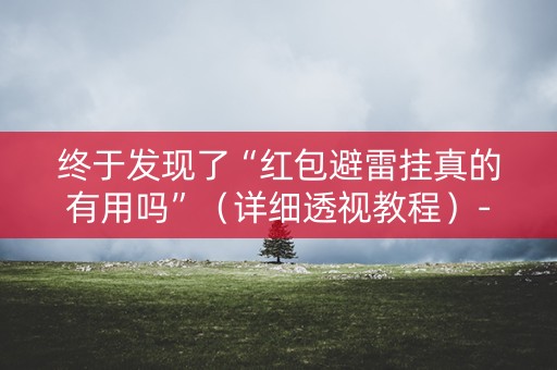 终于发现了“红包避雷挂真的有用吗”（详细透视教程）-哔哩哔哩