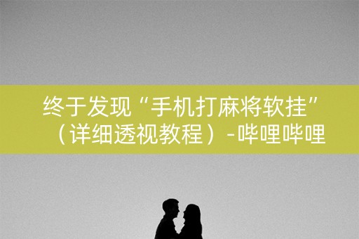 终于发现“手机打麻将软挂”（详细透视教程）-哔哩哔哩