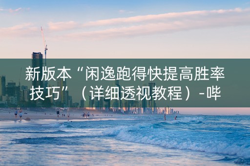 新版本“闲逸跑得快提高胜率技巧”（详细透视教程）-哔哩哔哩