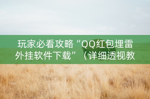玩家必看攻略“QQ红包埋雷外挂软件下载”（详细透视教程）-哔哩哔哩