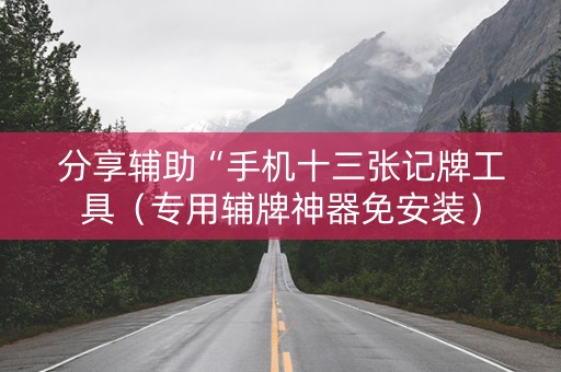 分享辅助“手机十三张记牌工具（专用辅牌神器免安装）