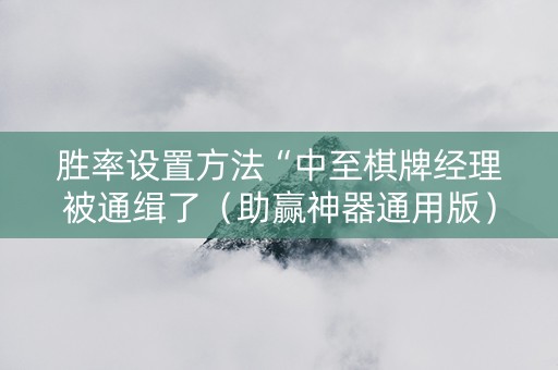 胜率设置方法“中至棋牌经理被通缉了（助赢神器通用版）