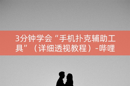3分钟学会“手机扑克辅助工具”（详细透视教程）-哔哩哔哩