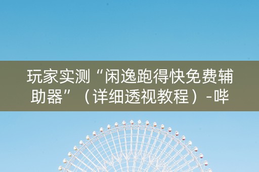 玩家实测“闲逸跑得快免费辅助器”（详细透视教程）-哔哩哔哩