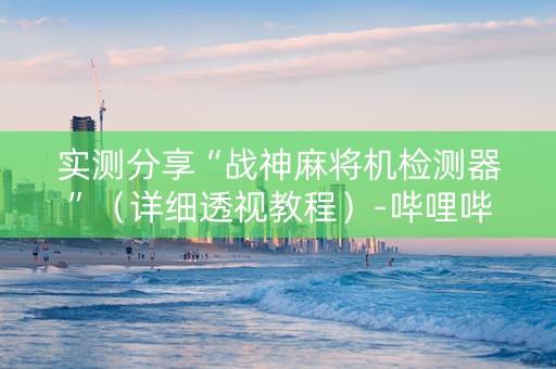 实测分享“战神麻将机检测器”（详细透视教程）-哔哩哔哩