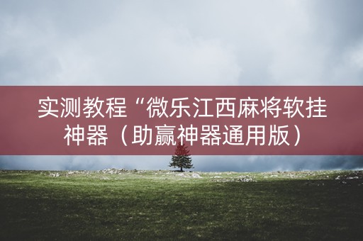 实测教程“微乐江西麻将软挂神器（助赢神器通用版）