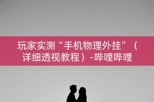 玩家实测“手机物理外挂”（详细透视教程）-哔哩哔哩