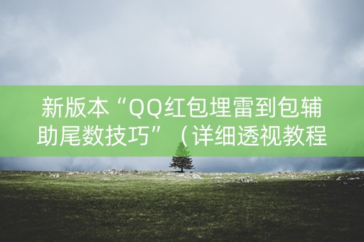 新版本“QQ红包埋雷到包辅助尾数技巧”（详细透视教程）-哔哩哔哩