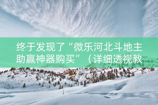终于发现了“微乐河北斗地主助赢神器购买”（详细透视教程）-哔哩哔哩