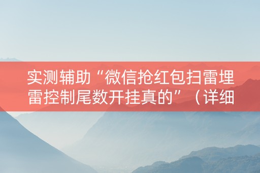 实测辅助“微信抢红包扫雷埋雷控制尾数开挂真的”（详细透视教程）-哔哩哔哩