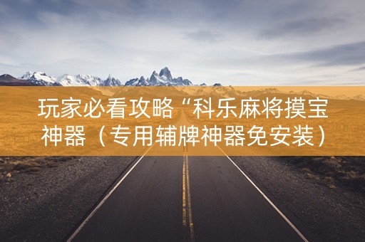 玩家必看攻略“科乐麻将摸宝神器（专用辅牌神器免安装）
