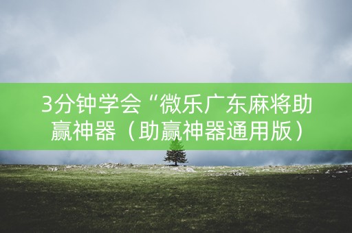 3分钟学会“微乐广东麻将助赢神器（助赢神器通用版）