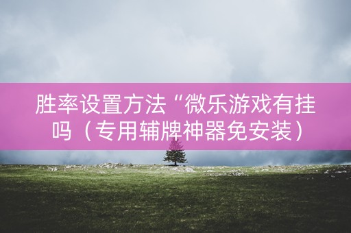 胜率设置方法“微乐游戏有挂吗（专用辅牌神器免安装）