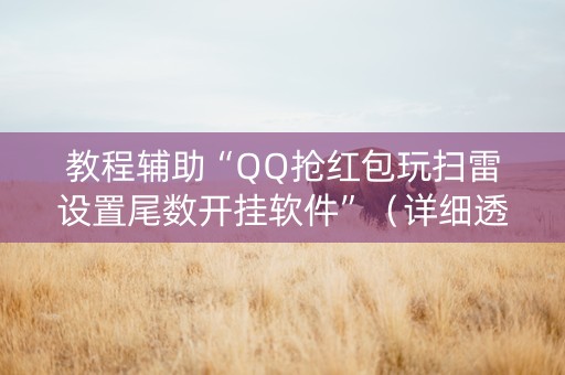 教程辅助“QQ抢红包玩扫雷设置尾数开挂软件”（详细透视教程）-哔哩哔哩