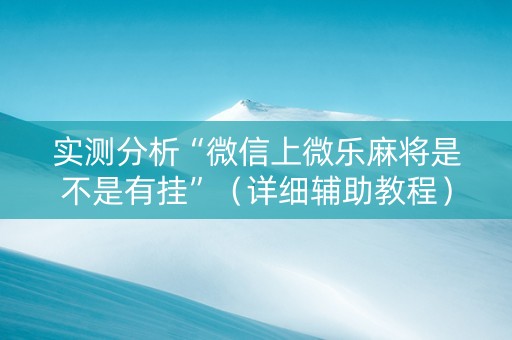 实测分析“微信上微乐麻将是不是有挂”（详细辅助教程）-哔哩哔哩