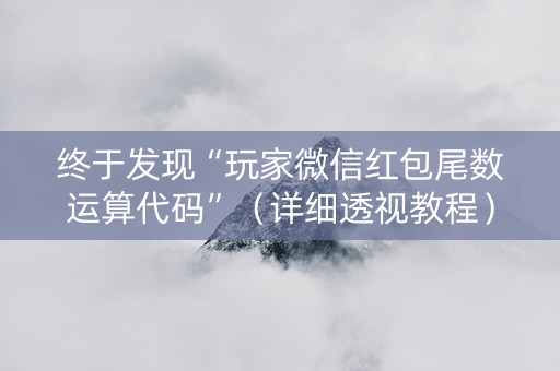 终于发现“玩家微信红包尾数运算代码”（详细透视教程）-哔哩哔哩