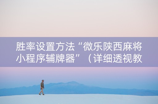胜率设置方法“微乐陕西麻将小程序辅牌器”（详细透视教程）-哔哩哔哩
