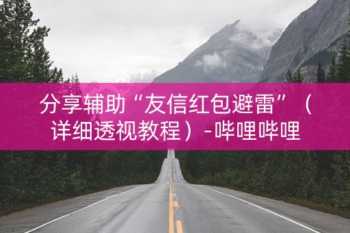 分享辅助“友信红包避雷”（详细透视教程）-哔哩哔哩
