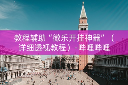 教程辅助“微乐开挂神器”（详细透视教程）-哔哩哔哩