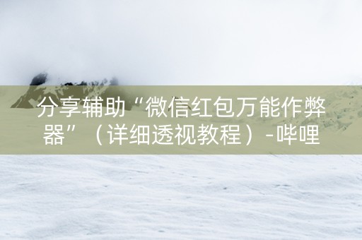 分享辅助“微信红包万能作弊器”（详细透视教程）-哔哩哔哩