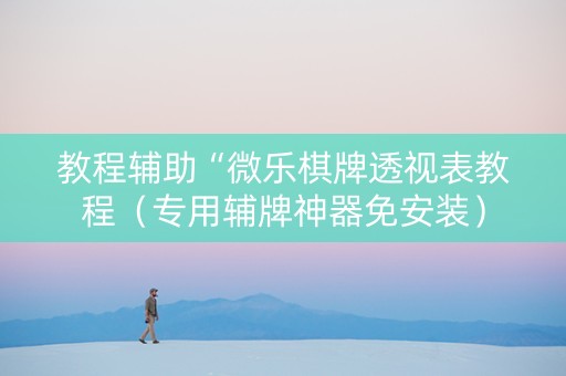教程辅助“微乐棋牌透视表教程（专用辅牌神器免安装）