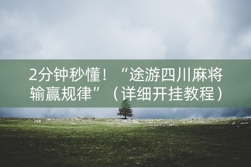 2分钟秒懂！“途游四川麻将输赢规律”（详细开挂教程）-哔哩哔哩