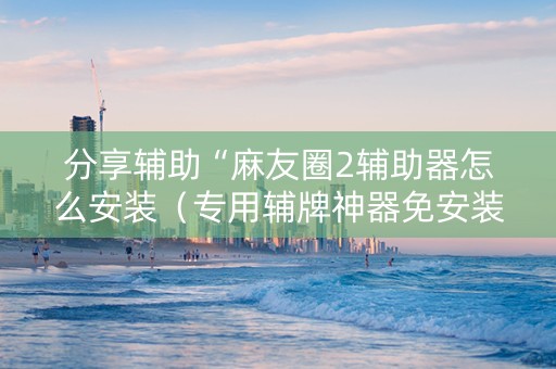 分享辅助“麻友圈2辅助器怎么安装（专用辅牌神器免安装）