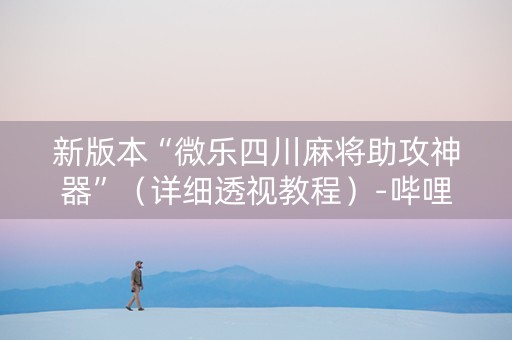 新版本“微乐四川麻将助攻神器”（详细透视教程）-哔哩哔哩