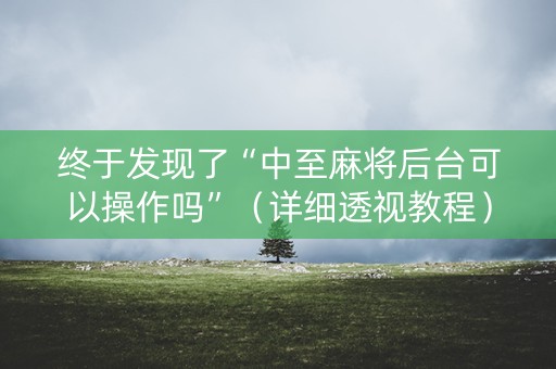 终于发现了“中至麻将后台可以操作吗”（详细透视教程）-哔哩哔哩