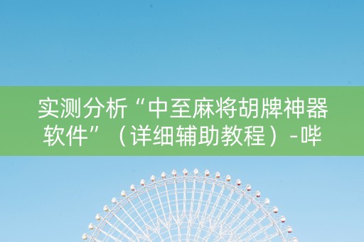实测分析“中至麻将胡牌神器软件”（详细辅助教程）-哔哩哔哩