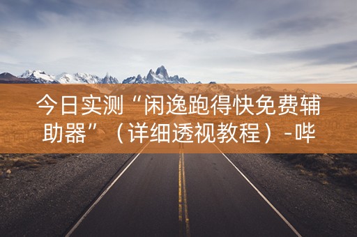 今日实测“闲逸跑得快免费辅助器”（详细透视教程）-哔哩哔哩