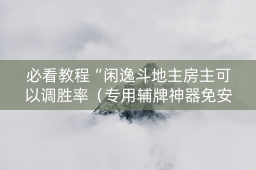 必看教程“闲逸斗地主房主可以调胜率（专用辅牌神器免安装）
