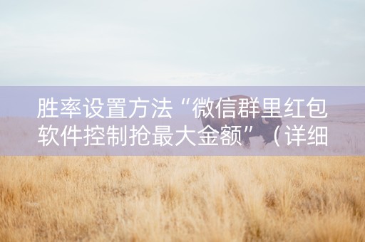 胜率设置方法“微信群里红包软件控制抢最大金额”（详细透视教程）-哔哩哔哩
