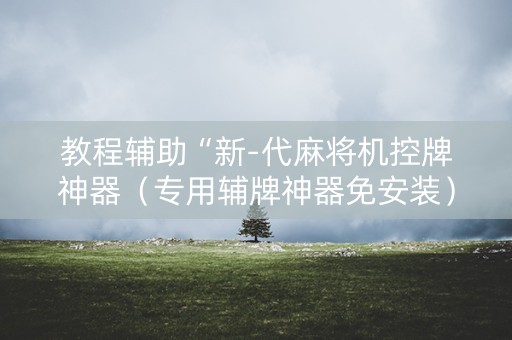 教程辅助“新-代麻将机控牌神器（专用辅牌神器免安装）