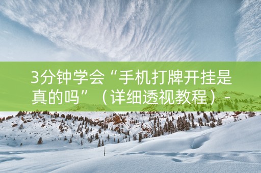 3分钟学会“手机打牌开挂是真的吗”（详细透视教程）-哔哩哔哩