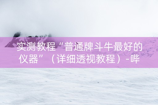 实测教程“普通牌斗牛最好的仪器”（详细透视教程）-哔哩哔哩