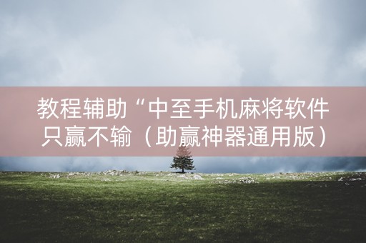 教程辅助“中至手机麻将软件只赢不输（助赢神器通用版）