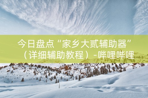 今日盘点“家乡大贰辅助器”（详细辅助教程）-哔哩哔哩