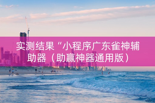 实测结果“小程序广东雀神辅助器（助赢神器通用版）
