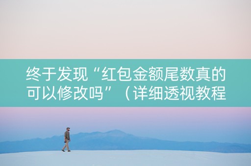 终于发现“红包金额尾数真的可以修改吗”（详细透视教程）-哔哩哔哩