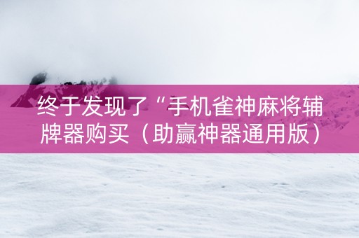 终于发现了“手机雀神麻将辅牌器购买（助赢神器通用版）