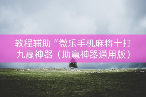 教程辅助“微乐手机麻将十打九赢神器（助赢神器通用版）