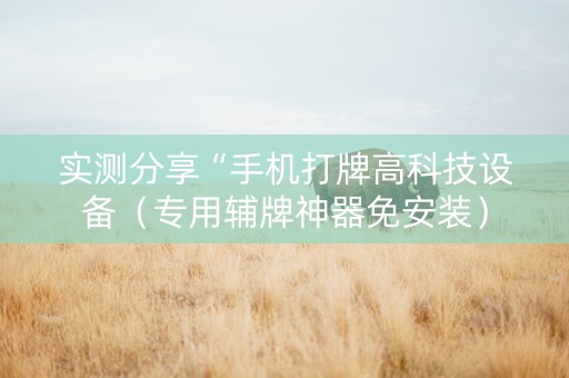 实测分享“手机打牌高科技设备（专用辅牌神器免安装）