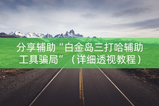 分享辅助“白金岛三打哈辅助工具骗局”（详细透视教程）-哔哩哔哩