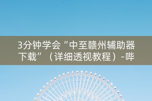 3分钟学会“中至赣州辅助器下载”（详细透视教程）-哔哩哔哩