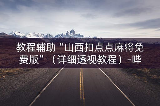 教程辅助“山西扣点点麻将免费版”（详细透视教程）-哔哩哔哩