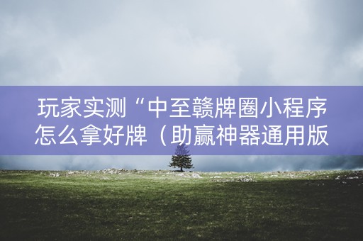 玩家实测“中至赣牌圈小程序怎么拿好牌（助赢神器通用版）